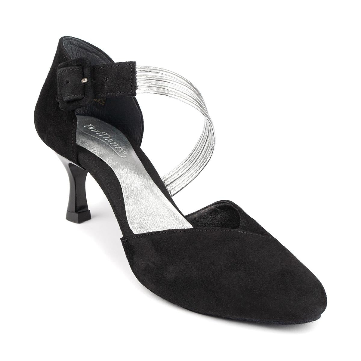 PortDance Damen Tanzschuhe PD126 - Obermaterial: Nubuck - Farbe: Schwarz - Größe: EUR 38,5
