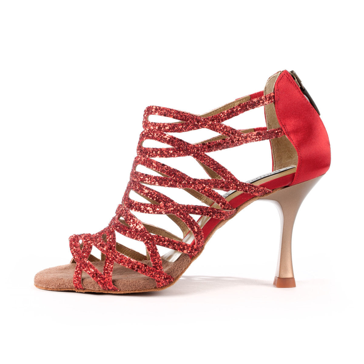 PortDance Damen Tanzschuhe PD803 Rot 7 cm