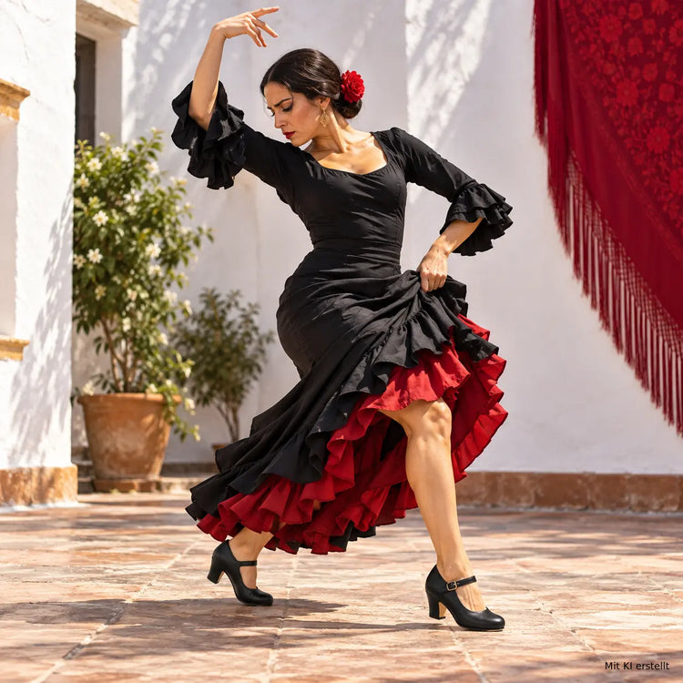 Intermezzo Damen/Mädchen Flamenco Schuhe 7232 Semipiel Hebilla - Farbe: Schwarz (037) - Weite: Normal