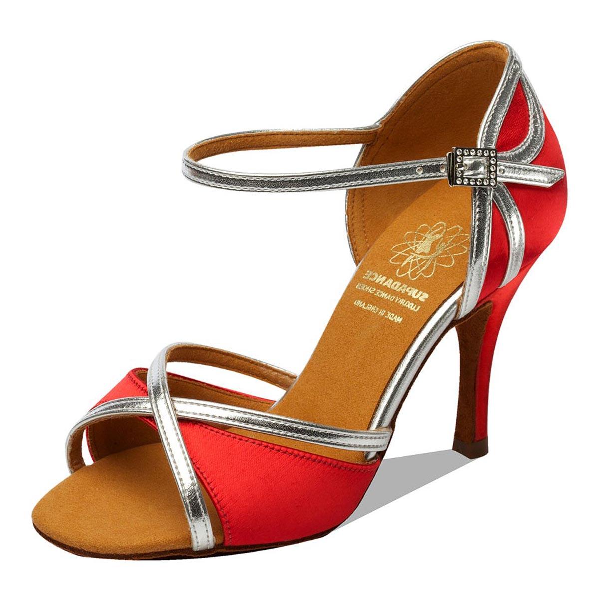 Supadance Damen Tanzschuhe 1073 - Farbe: Rot - Weite: Weit - Absatz: 2,5" Stiletto - Größe: UK 6,5