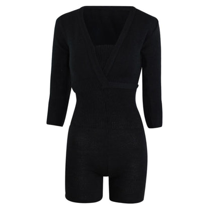 Intermezzo Damen Aufwärmanzug kurz 4587 Skinlegshort - Farbe: Schwarz (037) - Größe: XXL