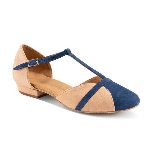 Rummos Damen Tanzschuhe Ivy 122-124 - Obermaterial: Nubuck Twine/Indico - Absatz: 2 cm Blockabsatz - Größe: 42 EU