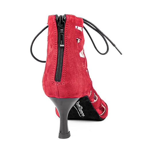 PortDance Damen Tanzschuhe PD804N - Farbe: Rot - Absatz: 5 cm Flare (klein) - Größe: EUR 42
