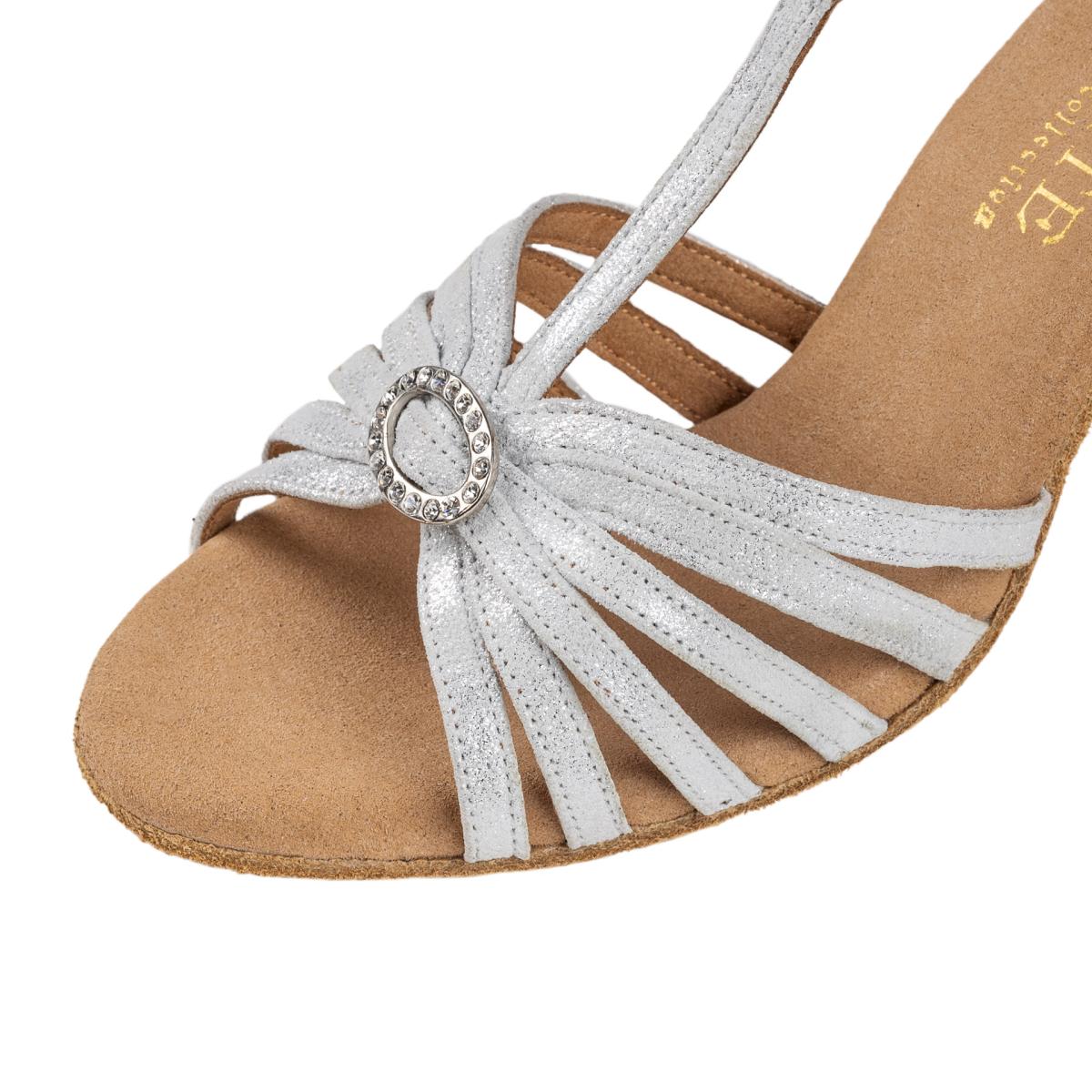 Rummos Damen Latein Tanzschuhe Elite Karina 169 - Material: Leder - Farbe: Silber Cuarzo - Weite: Normal - Absatz: 70R Flare - Größe: EUR 35,5