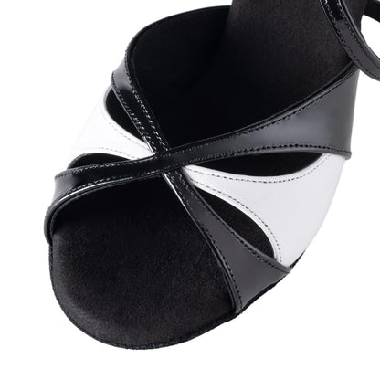 Rummos Damen Tanzschuhe Elite Paloma 035/004 - Material: Leder/Lackleder - Farbe: Schwarz/Weiß - Weite: Normal - Absatz: 70R Flare - Größe: EUR 35