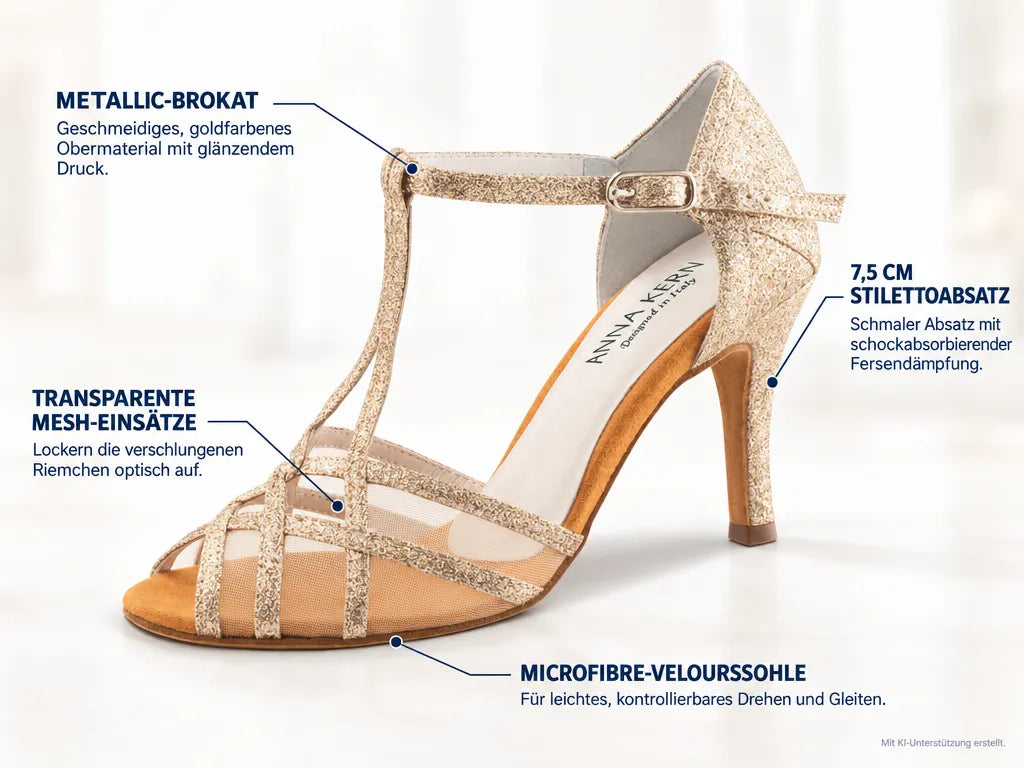 Anna Kern Damen Tanzschuhe 870-75 – Produktinfografik, mit KI-Unterstützung erstellt.