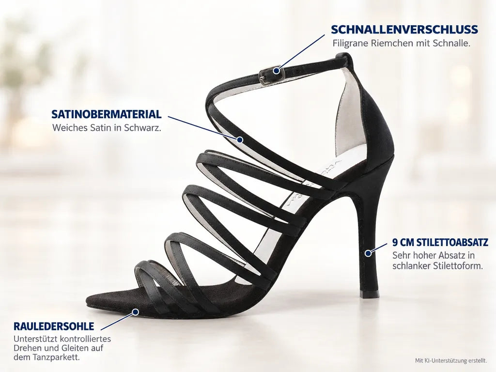 Anna Kern Damen Tanzschuhe 950-90 – Produktinfografik, mit KI-Unterstützung erstellt.