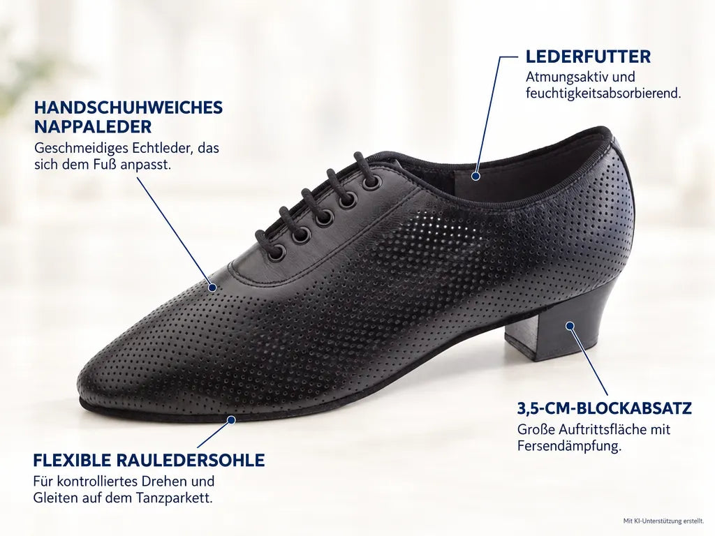 Anna Kern Damen Trainerschuhe 570-35 Schwarz – Produktinfografik, mit KI-Unterstützung erstellt.