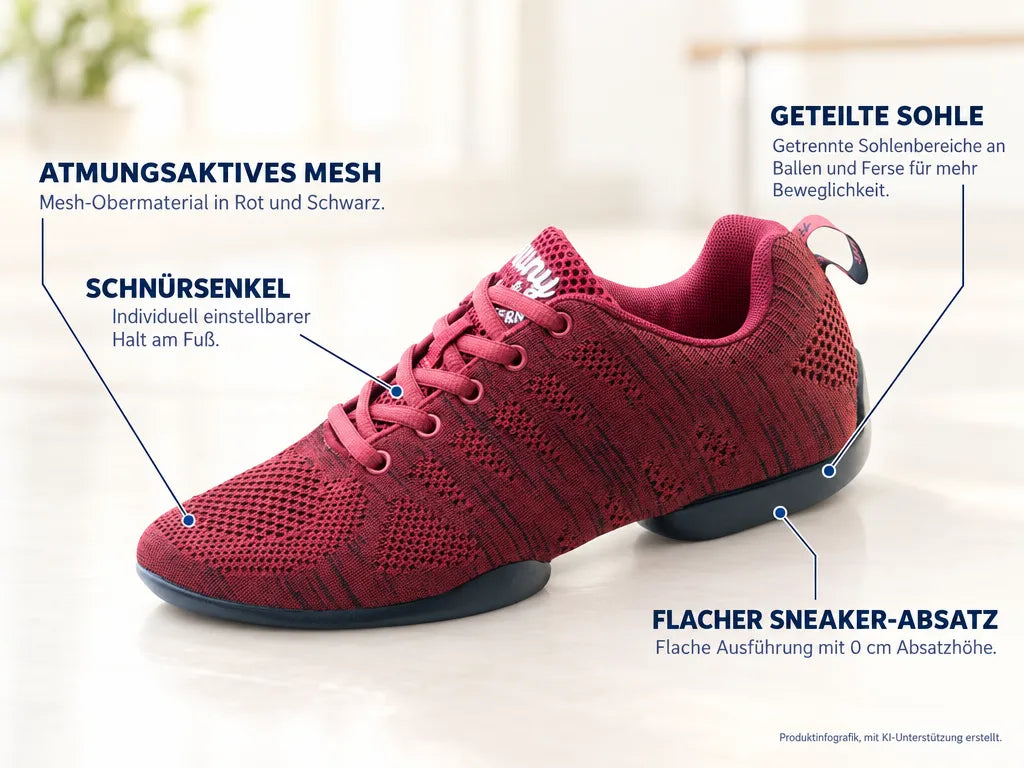 Anna Kern Herren Dance Sneakers 4035 Bold – Produktinfografik, mit KI-Unterstützung erstellt.
