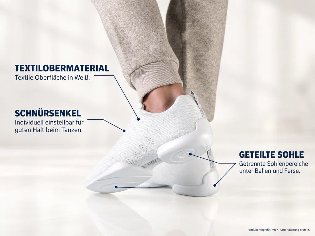 Anna Kern Herren Dance Sneakers 4060 Bold – Produktinfografik, mit KI-Unterstützung erstellt.