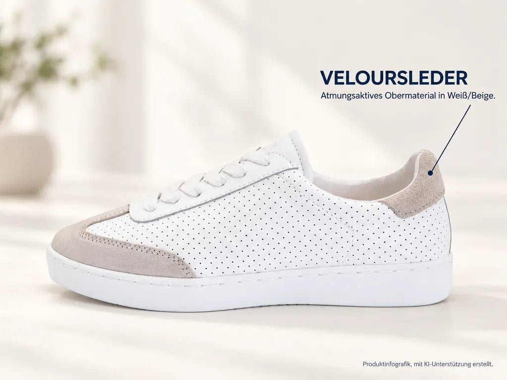 Anna Kern Suny Damen Low-Top Sneakers 7020 – Produktinfografik, mit KI-Unterstützung erstellt.