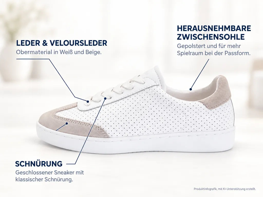 Anna Kern Suny Herren Dance Sneakers 7420 – Produktinfografik, mit KI-Unterstützung erstellt.