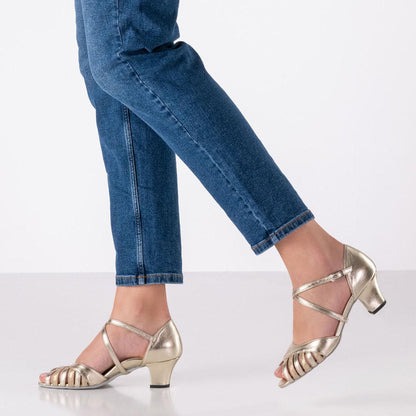 Werner Kern Damen Tanzschuhe Coleen - Obermaterial: Leder Platin/Beige - Größe: EU 42 2/3