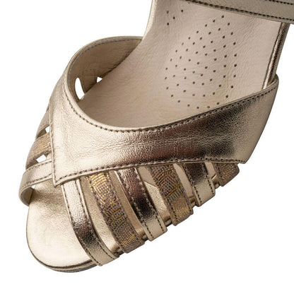 Werner Kern Damen Tanzschuhe Coleen - Obermaterial: Leder Platin/Beige - Größe: EU 42 2/3