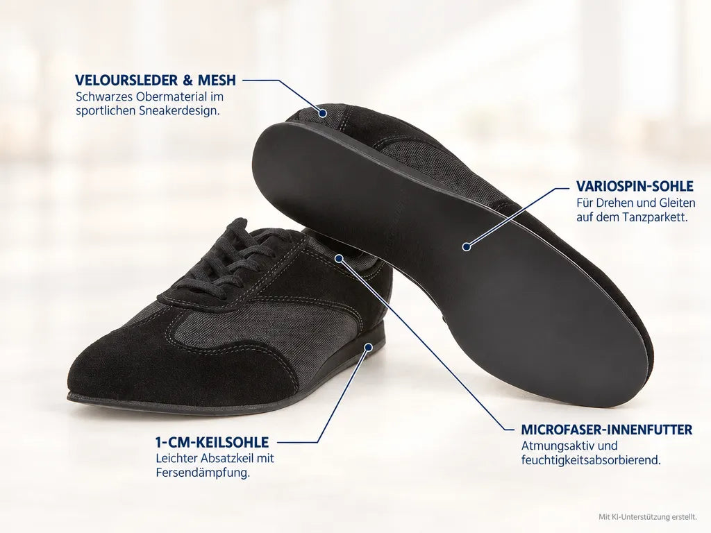 Diamant Damen Tanzschuhe 183-435-577-V – Produktinfografik, mit KI-Unterstützung erstellt.