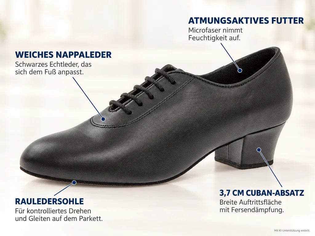 Diamant Damen Trainerschuhe 093-034-034-A – Produktinfografik, mit KI-Unterstützung erstellt.