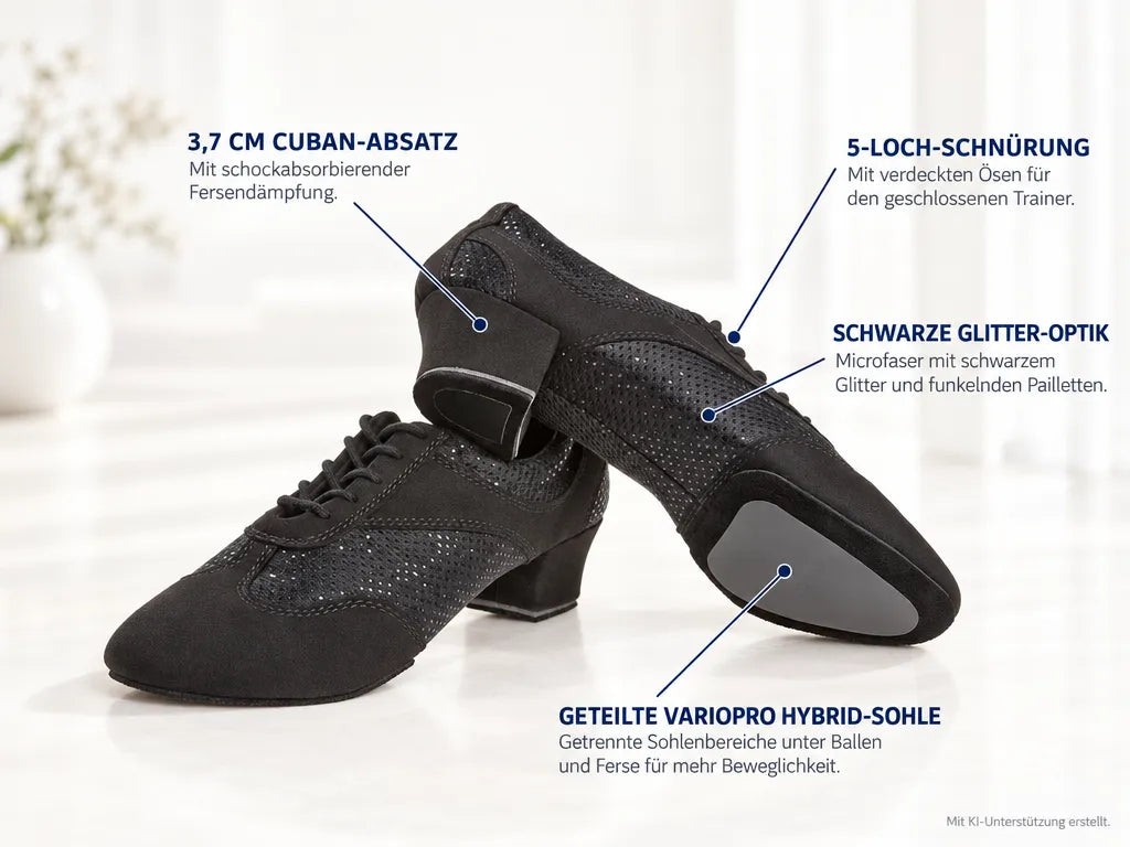 Diamant Damen Trainerschuhe 188-134-548 – Produktinfografik, mit KI-Unterstützung erstellt.