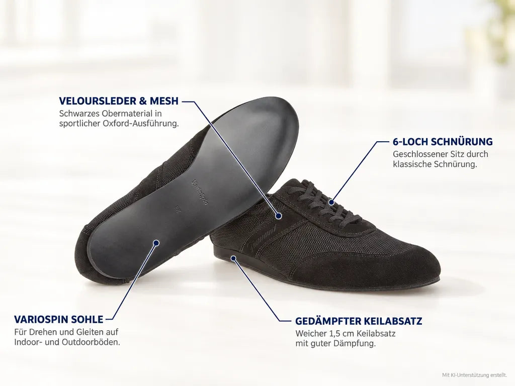 Diamant Herren Tanz Sneakers 192-425-577-V – Produktinfografik, mit KI-Unterstützung erstellt.