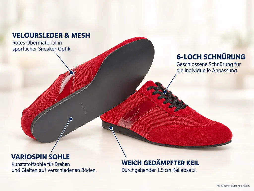 Diamant Herren Tanz Sneakers 192-425-579-V – Produktinfografik, mit KI-Unterstützung erstellt.
