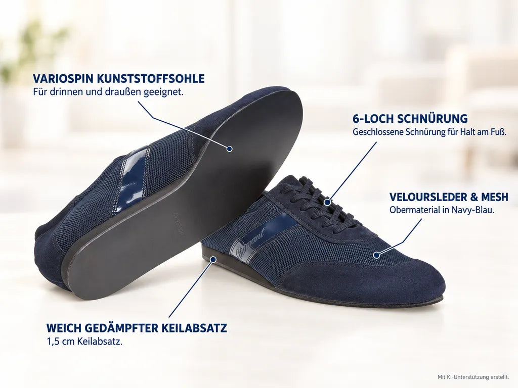 Diamant Herren Tanz Sneakers 192-425-582-V – Produktinfografik, mit KI-Unterstützung erstellt.