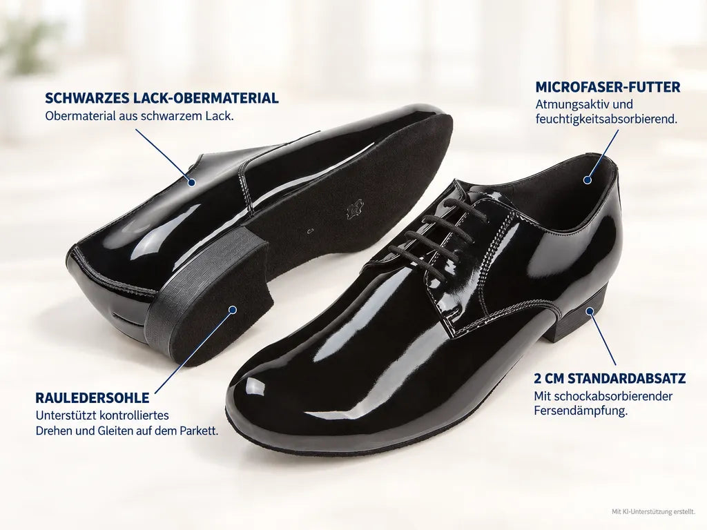 Diamant Herren Tanzschuhe 179-025-038 – Produktinfografik, mit KI-Unterstützung erstellt.