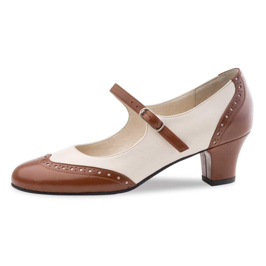 [B-Ware] Werner Kern Damen Tanzschuhe Emma 4,5 - Farbe: Braun/Creme - Größe: UK 4,5