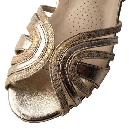 Werner Kern Damen Tanzschuhe Kim - Obermaterial: Leder Platin/Beige - Größe: EU 42