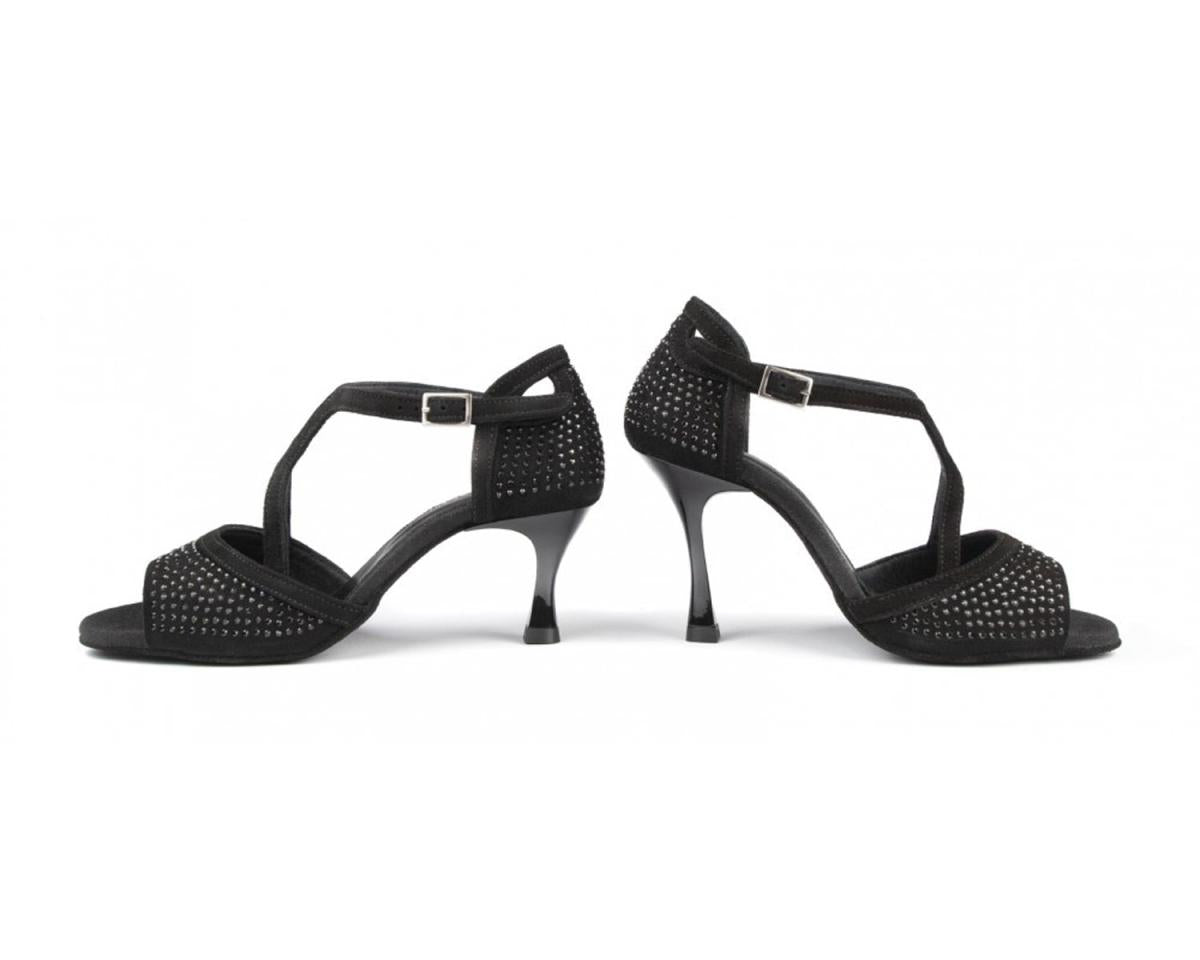 PortDance Damen Tanzschuhe PD507 - Material: Nubuck - Farbe: Schwarz - Größe: EUR 41