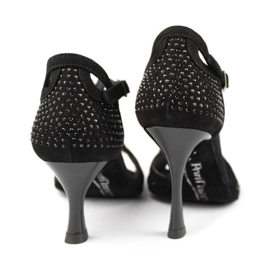 PortDance Damen Tanzschuhe PD507 - Material: Nubuck - Farbe: Schwarz - Größe: EUR 41