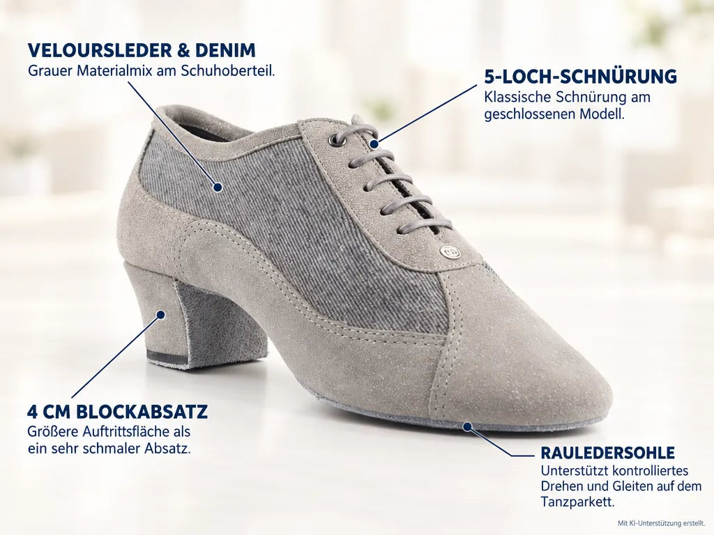 PortDance Trainerschuhe PD702 – Produktinfografik, mit KI-Unterstützung erstellt.