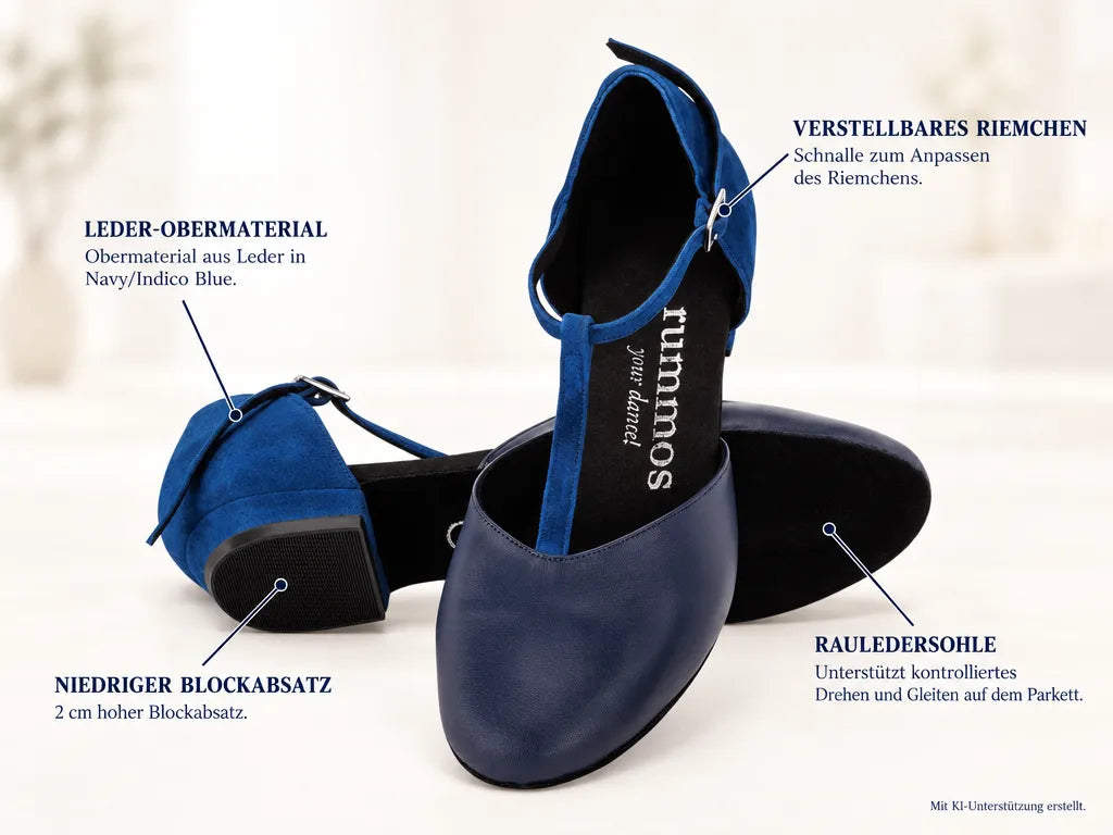 Rummos Damen Tanzschuhe Carol 006-124 20B – Produktinfografik, mit KI-Unterstützung erstellt.