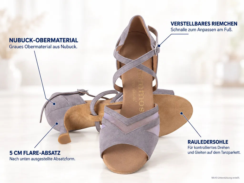 Rummos Damen Tanzschuhe Doris 240 50R – Produktinfografik, mit KI-Unterstützung erstellt.