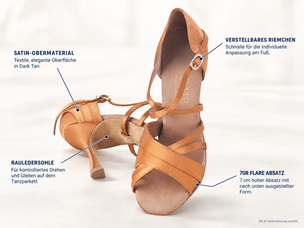 Rummos Damen Tanzschuhe Elite Athena 048 – Produktinfografik, mit KI-Unterstützung erstellt.