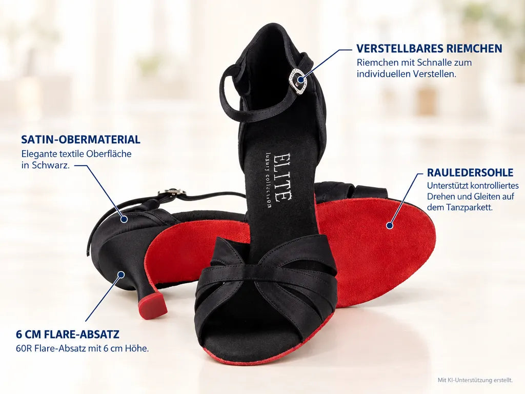 Rummos Damen Tanzschuhe Elite Aura 041 – Produktinfografik, mit KI-Unterstützung erstellt.