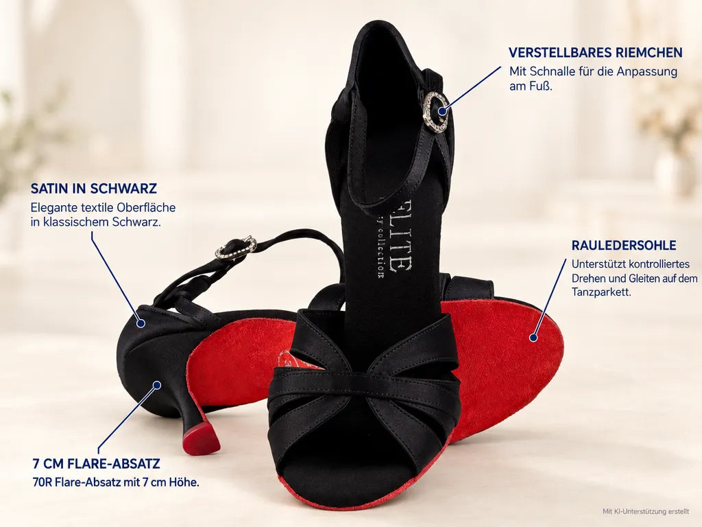 Rummos Damen Tanzschuhe Elite Aura 041 – Produktinfografik, mit KI-Unterstützung erstellt.