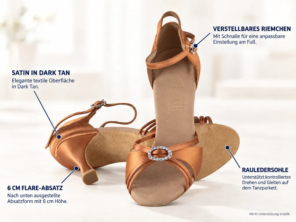 Rummos Damen Tanzschuhe Elite Bella 048 – Produktinfografik, mit KI-Unterstützung erstellt.