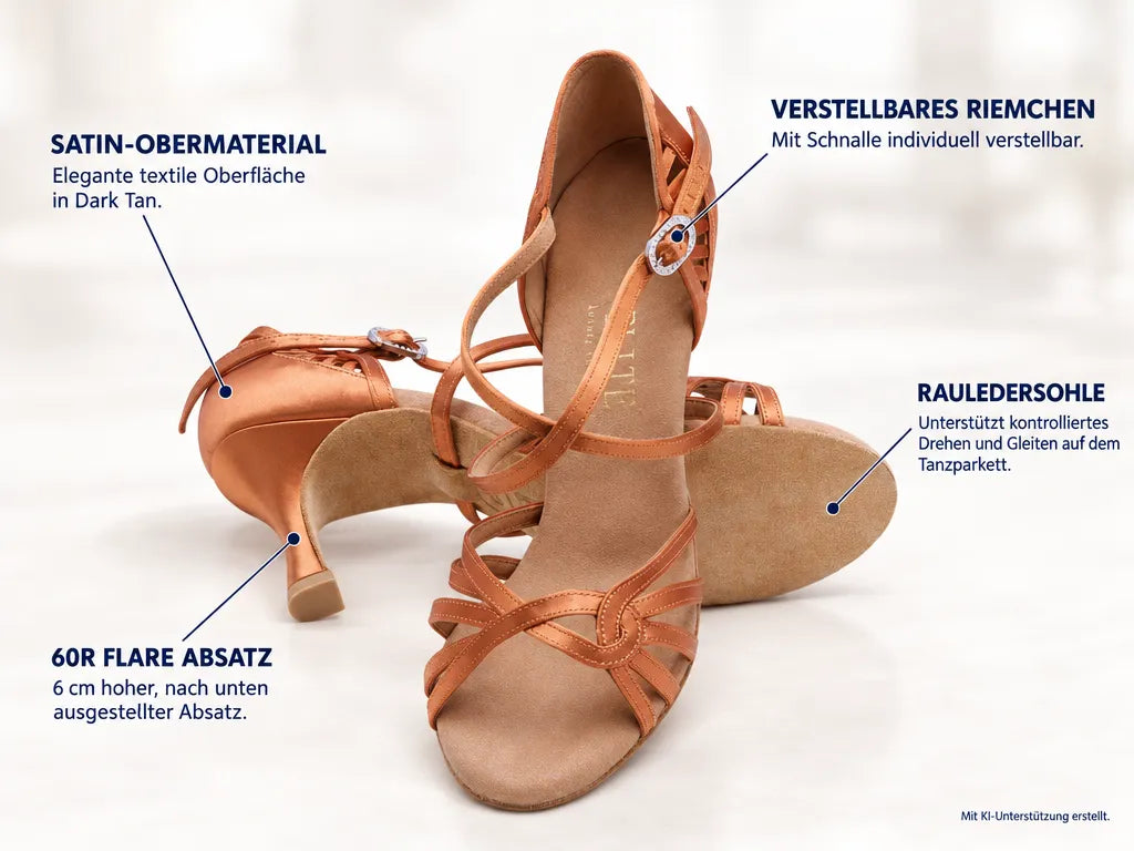 Rummos Damen Tanzschuhe Elite Eris 048 – Produktinfografik, mit KI-Unterstützung erstellt.