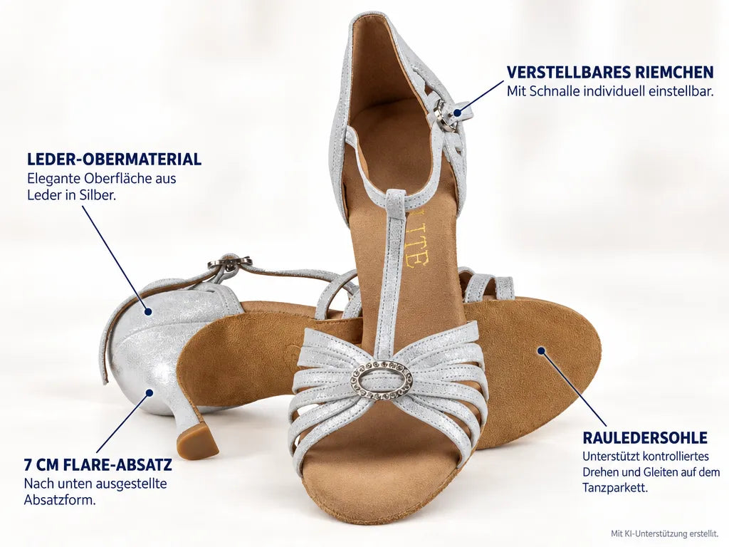 Rummos Damen Tanzschuhe Elite Karina 169 – Produktinfografik, mit KI-Unterstützung erstellt.