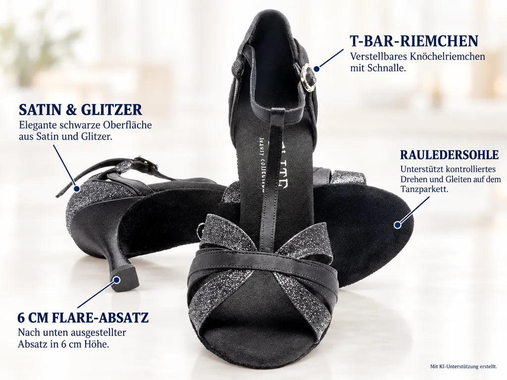Rummos Damen Tanzschuhe Elite Martina 041/131 – Produktinfografik, mit KI-Unterstützung erstellt.