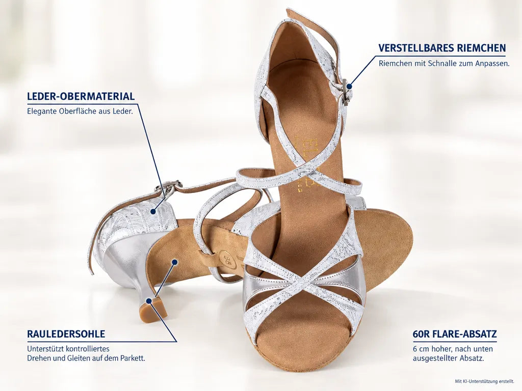 Rummos Damen Tanzschuhe Elite Paloma 084/009 – Produktinfografik, mit KI-Unterstützung erstellt.
