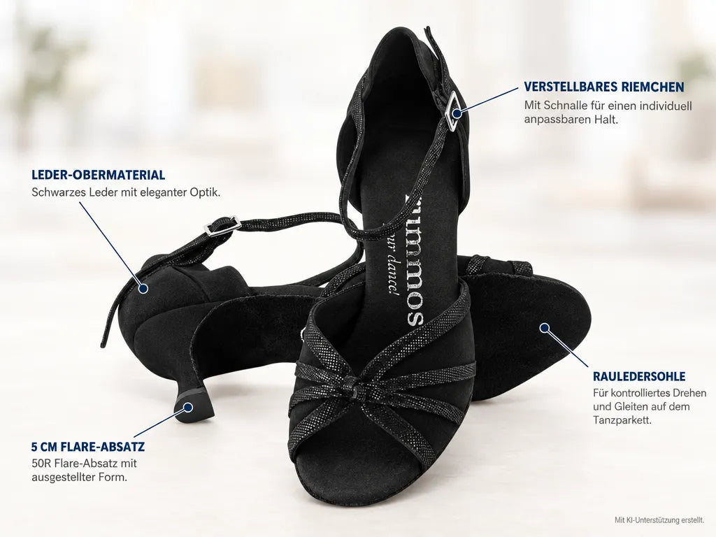 Rummos Damen Tanzschuhe R367 024-061 – Produktinfografik, mit KI-Unterstützung erstellt.