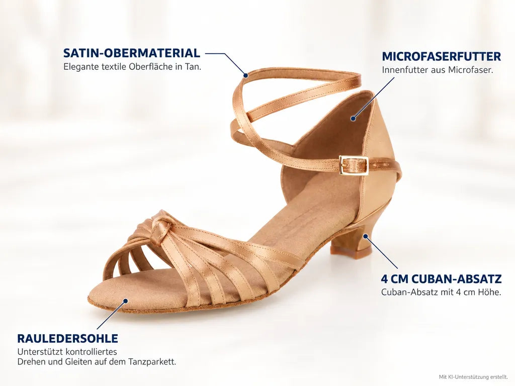 Rummos Mädchen Tanzschuhe R319 048 – Produktinfografik, mit KI-Unterstützung erstellt.