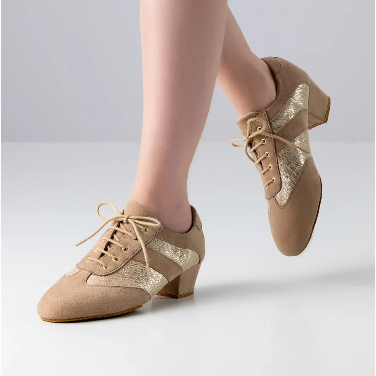 Anna Kern Damen Trainerschuhe Sandrine Beige/Gold