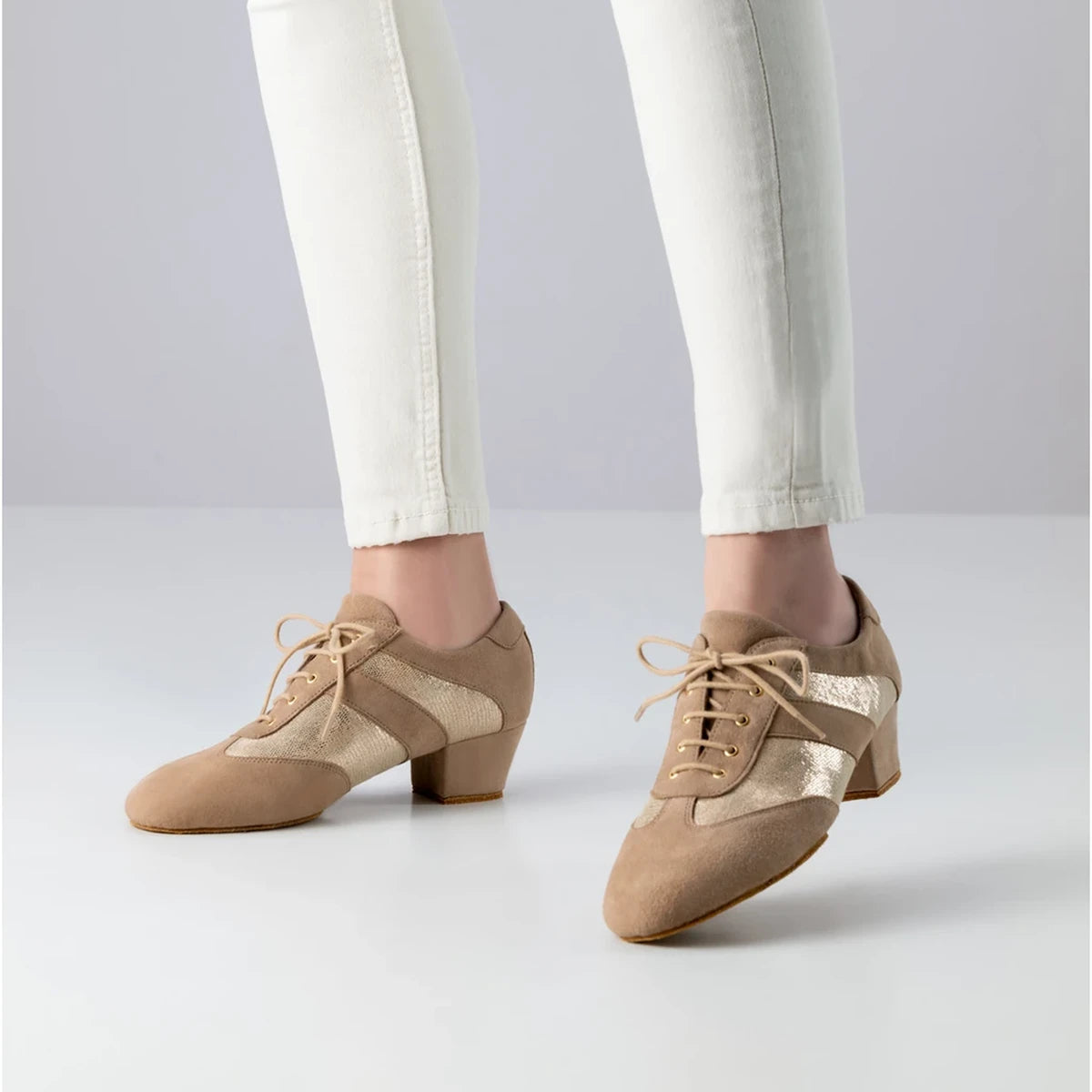 Anna Kern Damen Trainerschuhe Sandrine Beige/Gold