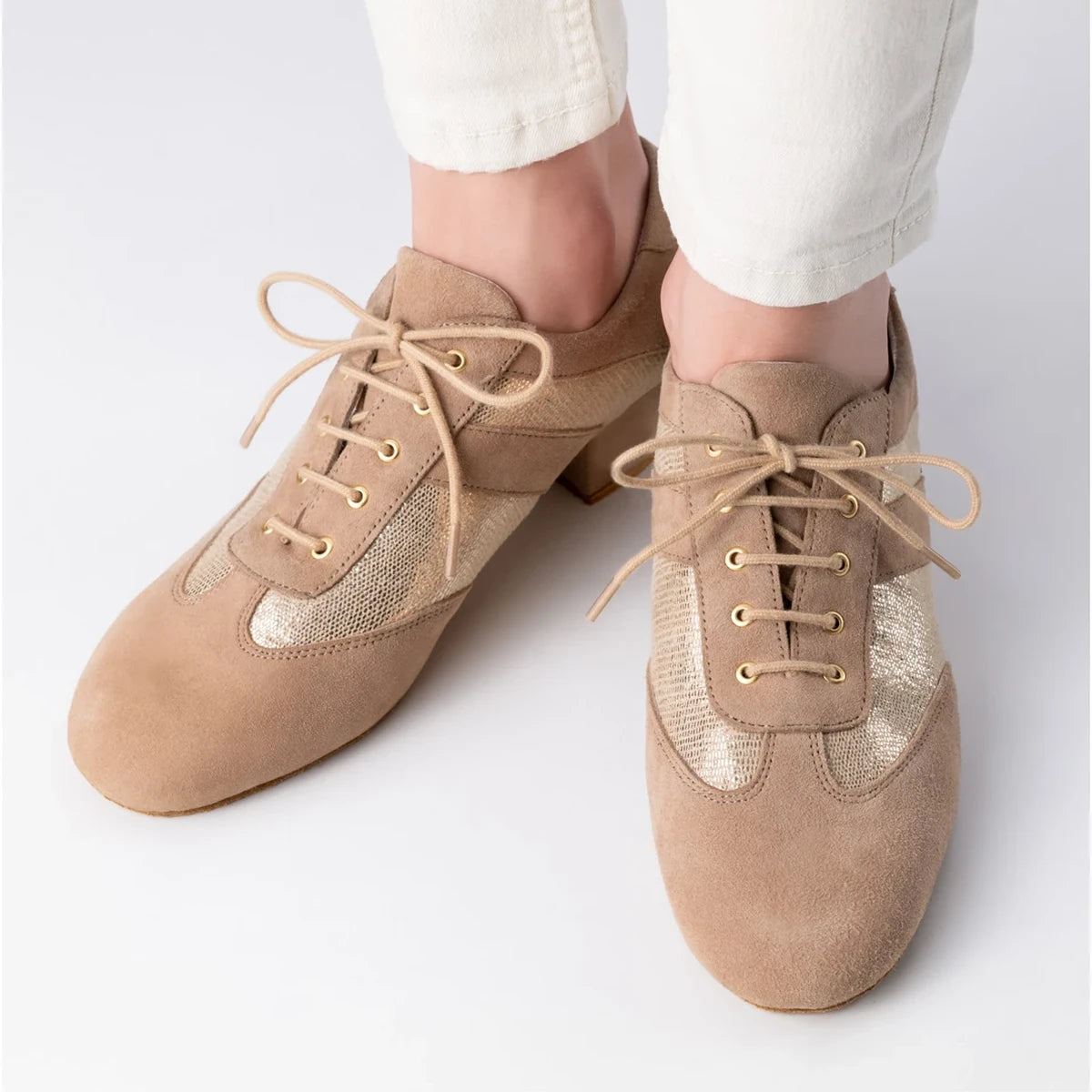 Anna Kern Damen Trainerschuhe Sandrine Beige/Gold