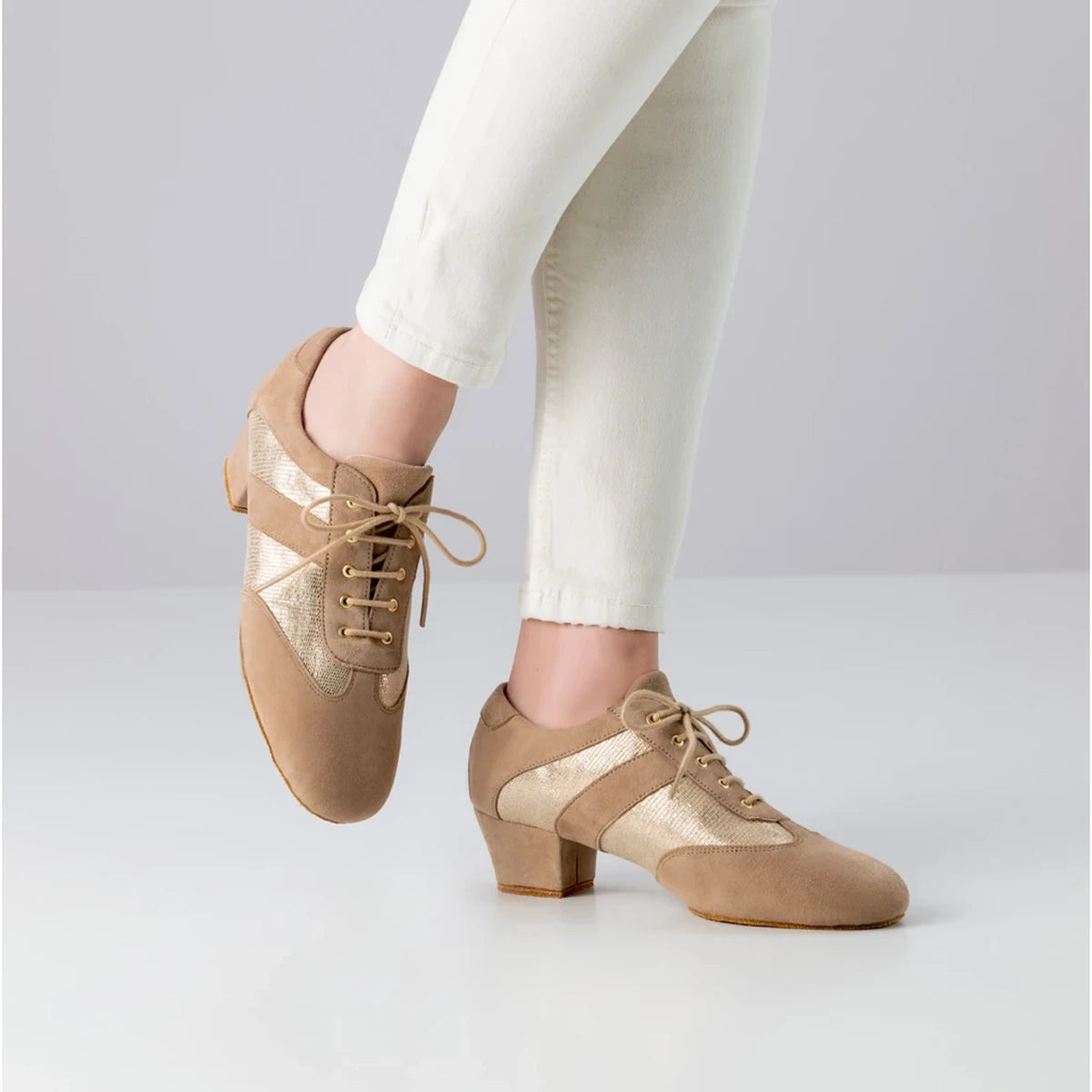 Anna Kern Damen Trainerschuhe Sandrine Beige/Gold