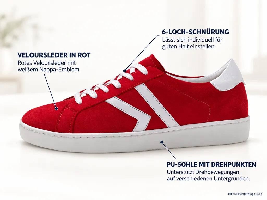 Werner Kern Damen Dance Sneakers Darcey – Produktinfografik, mit KI-Unterstützung erstellt.
