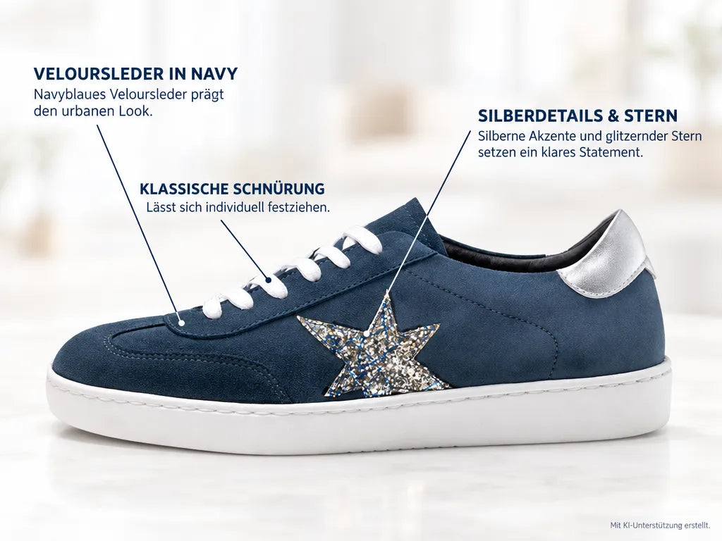 Werner Kern Damen Dance Sneakers Zelda – Produktinfografik, mit KI-Unterstützung erstellt.
