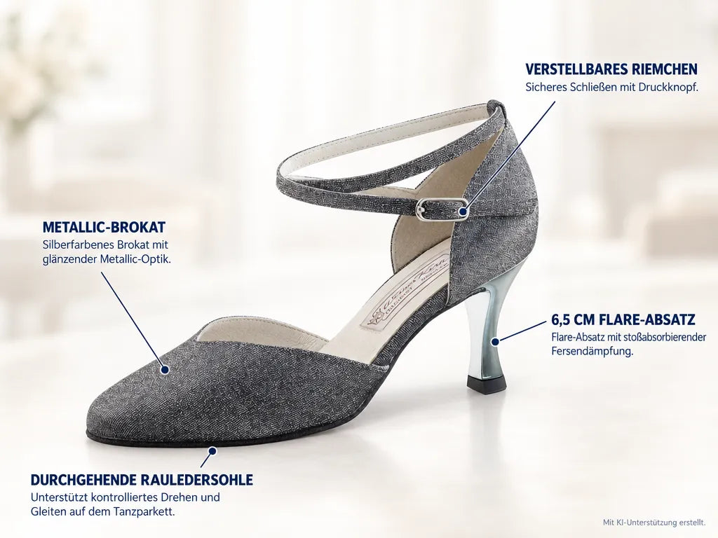 Werner Kern Damen Tanzschuhe Abby – Produktinfografik, mit KI-Unterstützung erstellt.