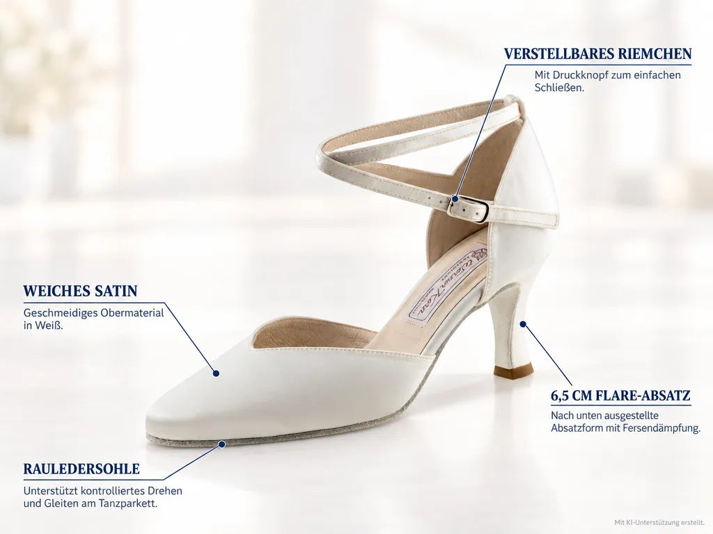 Werner Kern Damen Tanzschuhe Betty 6,5 – Produktinfografik, mit KI-Unterstützung erstellt.